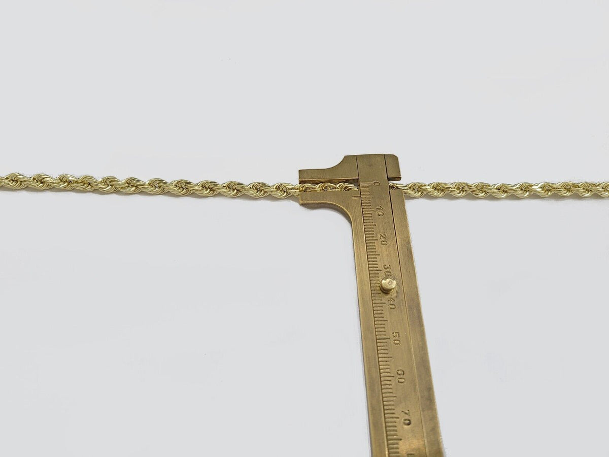 Real 14k Yellow Gold Rope Chain 5mm 18'' Necklace Jesus Cross Charm Pendant 14kt - Reva Jeweler