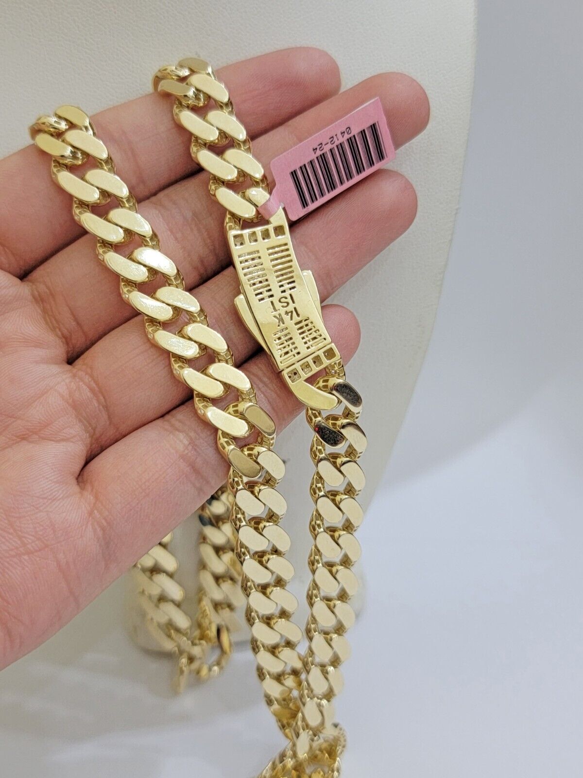Real 14K Yellow Gold Royal Monaco Chain 11mm chain 20 - 26" Necklace Mens Puro ORO - Reva Jeweler