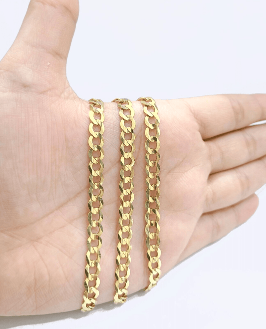 Real 14k Yellow Solid Gold Necklace Cuban Curb Link Chain 26'' inches 6mm Unisex - GoldenlinQ