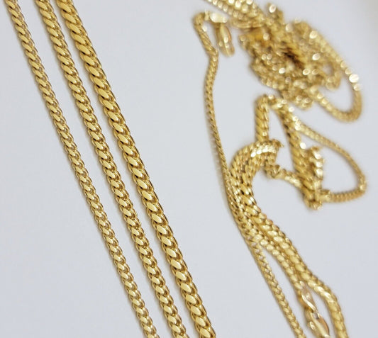Real 18k Gold Chain Necklace Miami Cuban Link 2.5 - 4mm 18 - 26 Inch SOLID Men Women - Reva Jeweler