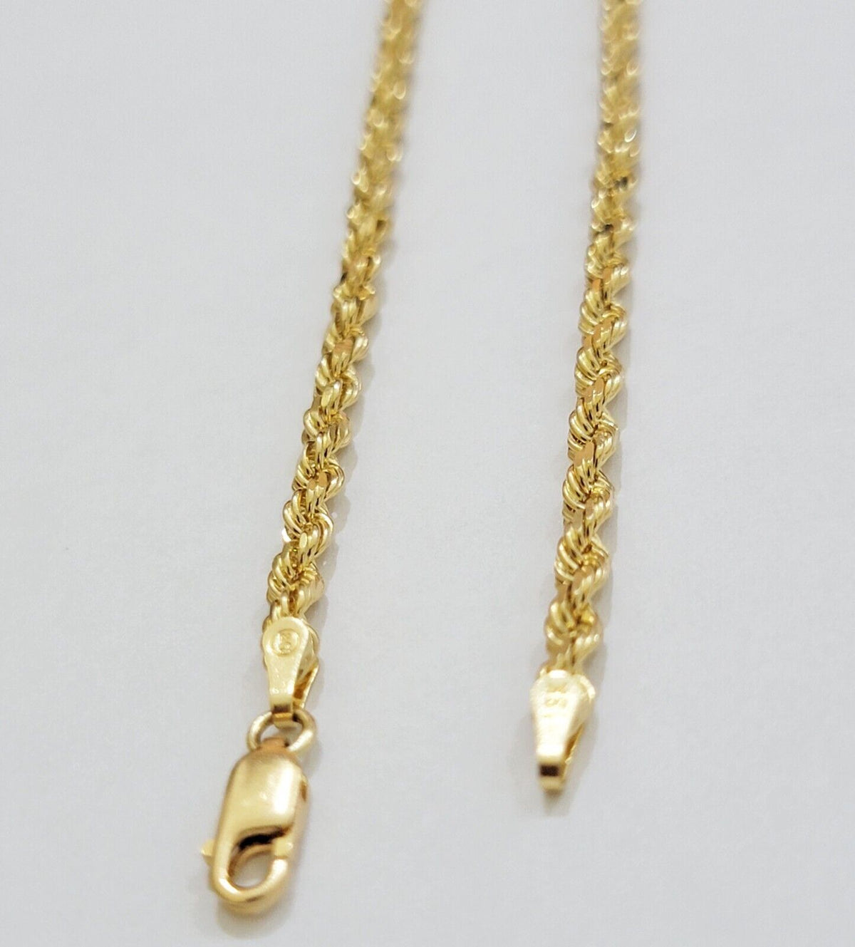 REAL 18k Yellow Gold Rope Chain Necklace SOLID 18 - 26 Inch 3mm 18kt Men's , Women - Reva Jeweler