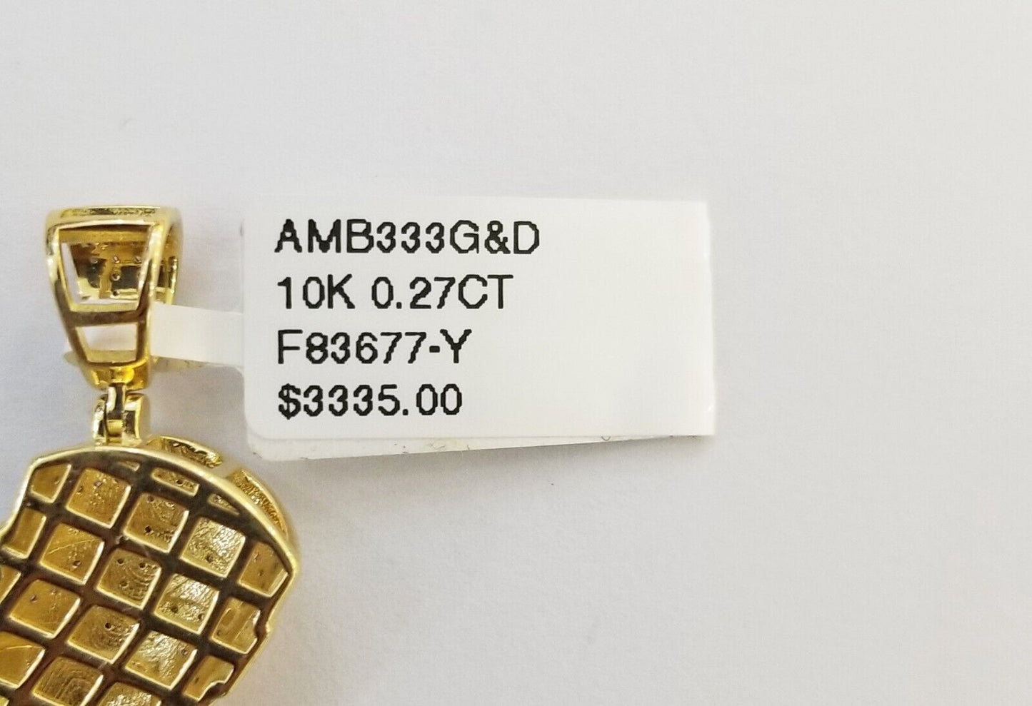 Real Diamond Egyptian Queen Nefertiti Pendant 10K Yellow Gold Charm Men - Reva Jeweler