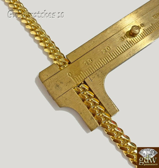 Solid 10k Gold Miami Cuban Chain Necklace 6mm 26" Box Lock Strong Link Heavy - Reva Jeweler