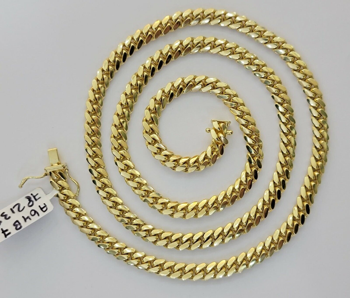 Solid 10k Gold Miami Cuban Link Chain Necklace 6mm 20" Men 10kt Yellow Gold SALE - Reva Jeweler