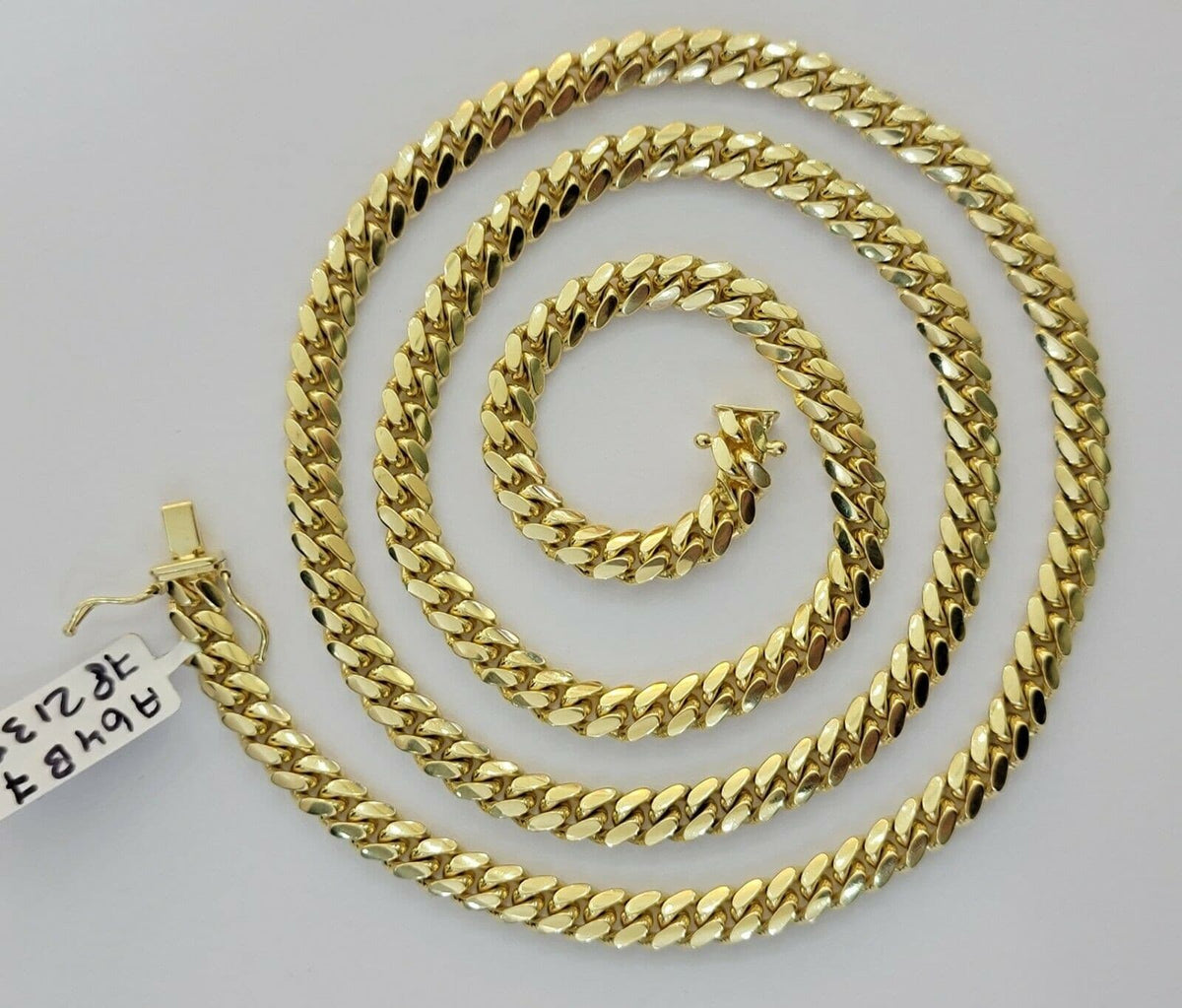 Solid 10k Gold Miami Cuban Solid Links Chain 24" 6mm Men Necklace 10kt Gold REAL - Reva Jeweler