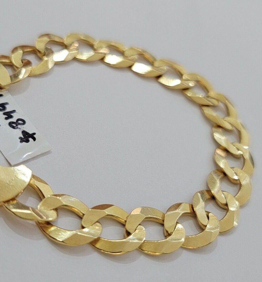 Solid 10k Yellow Gold Cuban Curb link Bracelet 9" 13mm Real 10kt Real Gold Sale - Reva Jeweler