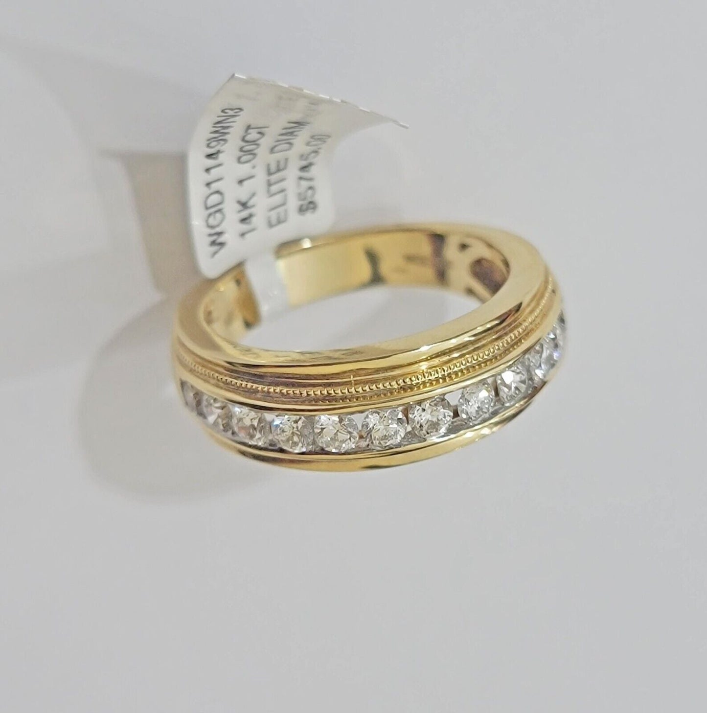 Solid 14k Yellow Gold Diamond Ring Men's Band 1CT Wedding Engagement Ring REAL - Reva Jeweler