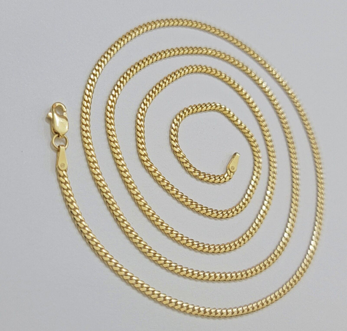 Solid 18k Gold Necklace Chain Miami Cuban Link 2mm 24 Inch Real 18kt Yellow Gold - Reva Jeweler