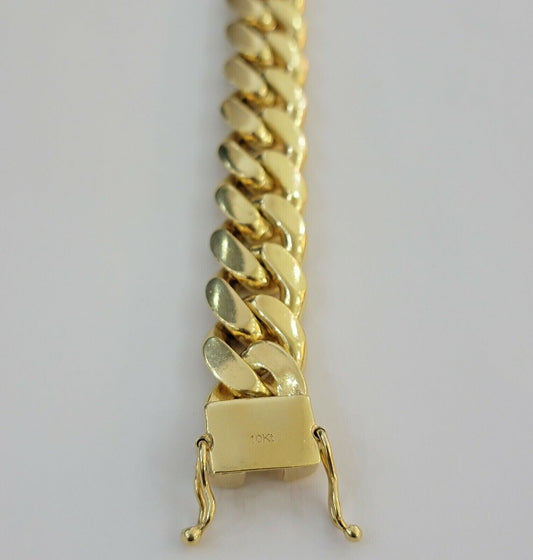 Solid Real 14k Gold Miami Cuban Link Bracelet 13mm 9" Inch 10kt Real Gold Sale - Reva Jeweler