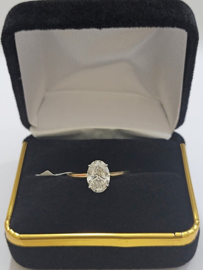 1 CT Diamond Ring Solitaire Engagement Wedding 14k Gold For Ladies , lab - created - Reva Jeweler