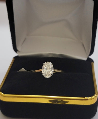 1 CT Diamond Ring Solitaire Engagement Wedding 14k Gold For Ladies , lab - created - Reva Jeweler