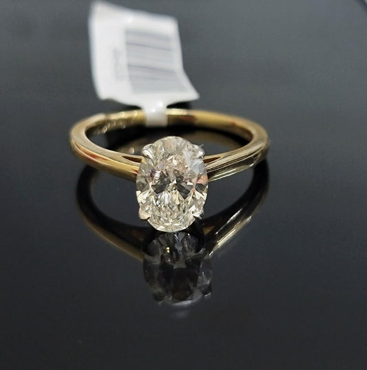 1 CT Diamond Ring Solitaire Engagement Wedding 14k Gold For Ladies , lab - created - Reva Jeweler
