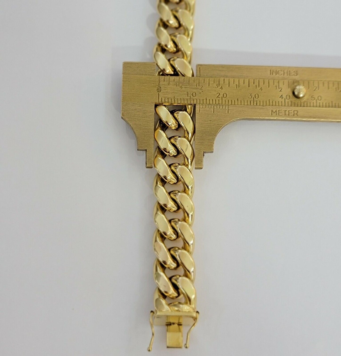 10k 15mm Miami Cuban Link Chain Necklace Yellow Gold 22 - 26 Inch Mens SOLID 10kt - Reva Jeweler