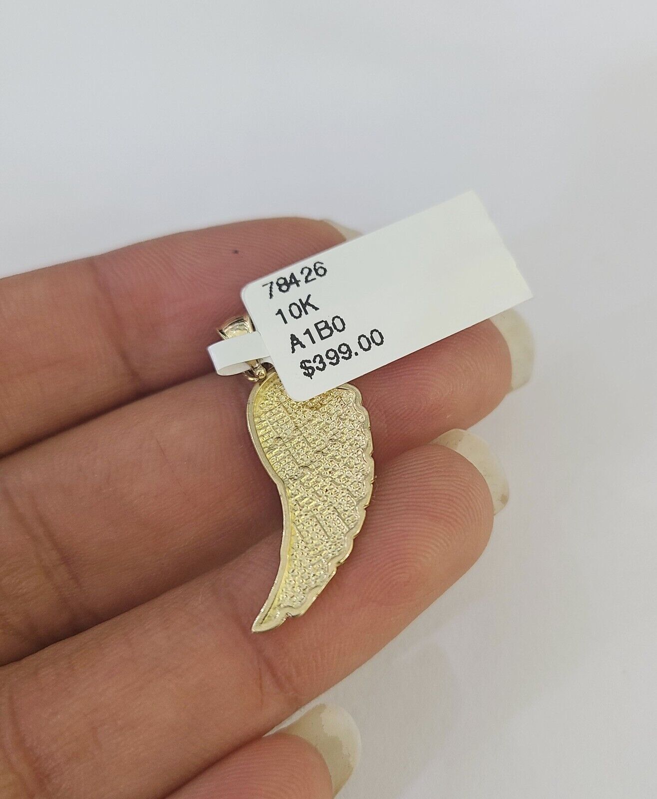 10k 2.5mm Rope Chain Angel Wings Pendant 18" - 30" Yellow Gold Set Charm Necklace - Reva Jeweler
