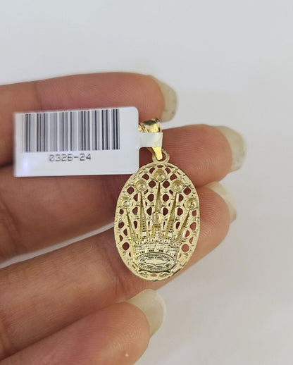 10k 2.5mm Rope Chain Crown Pendant 18" - 30" Yellow Gold Set Charm Necklace - Reva Jeweler