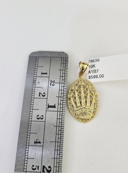 10k 2.5mm Rope Chain Crown Pendant 18" - 30" Yellow Gold Set Charm Necklace - Reva Jeweler