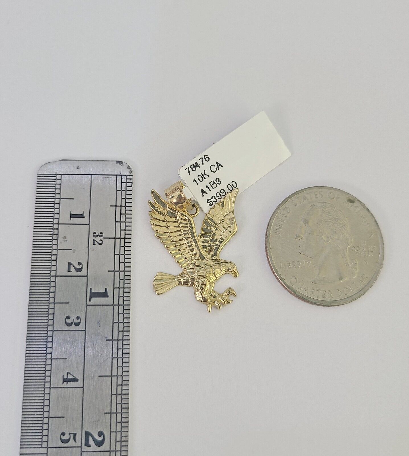 10k 2.5mm Rope Chain Eagle Pendant 18" - 30" Yellow Gold Set Charm Necklace - Reva Jeweler