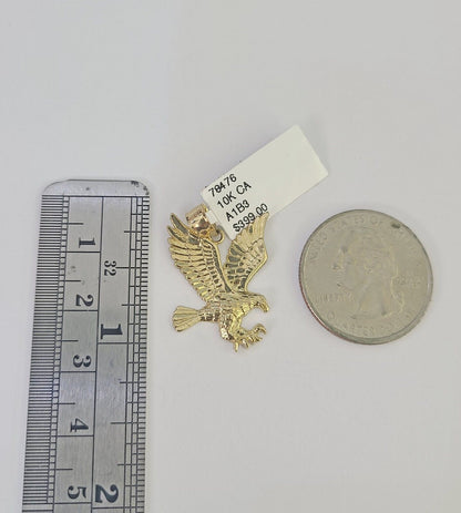 10k 2.5mm Rope Chain Eagle Pendant 18" - 30" Yellow Gold Set Charm Necklace - Reva Jeweler