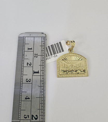 10k 2.5mm Rope Chain Last Supper Pendant 18" - 30" Yellow Gold Set Charm Necklace - Reva Jeweler