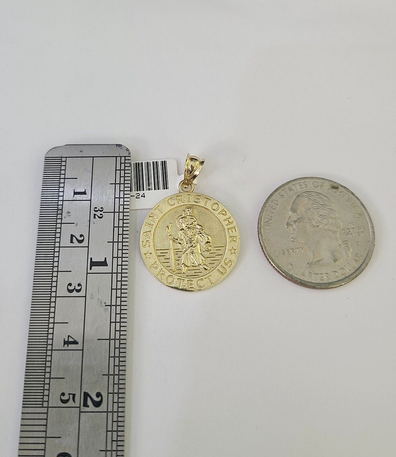 10k 2.5mm Rope Chain Saint Christopher Pendant 18" - 30" Gold Set Charm Necklace - Reva Jeweler
