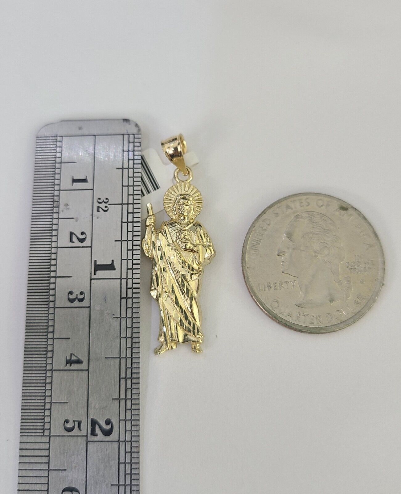 10k 2.5mm Rope Chain Saint Jude Pendant 18" - 30" Gold Set Charm Necklace - Reva Jeweler