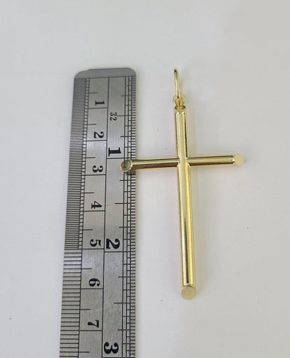 10k 3mm Rope Chain Jesus Cross Pendant 18" - 30" Yellow Gold Set Charm Necklace - GoldenlinQ