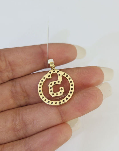 10k 3mm Rope Chain S Diamond Pendant Alphabet 18" - 30" Gold Set Charm Necklace - GoldenlinQ