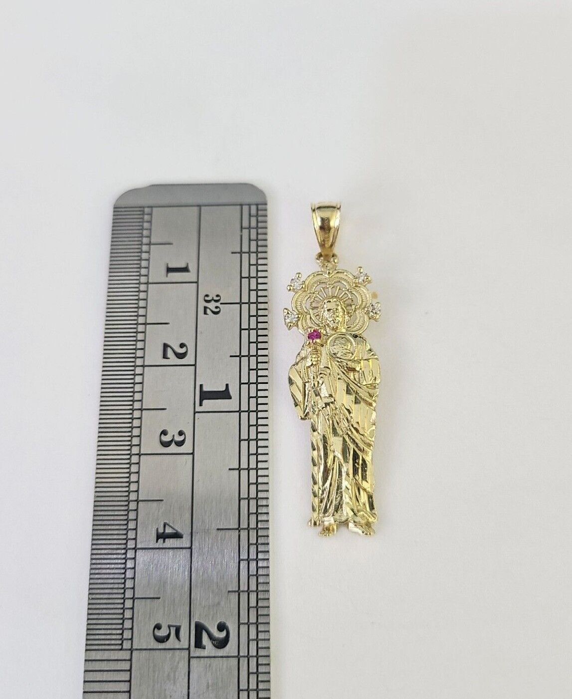 10k 3mm Rope Chain Saint Jude Pendant 18" - 30" Yellow Gold Set Charm Necklace - GoldenlinQ