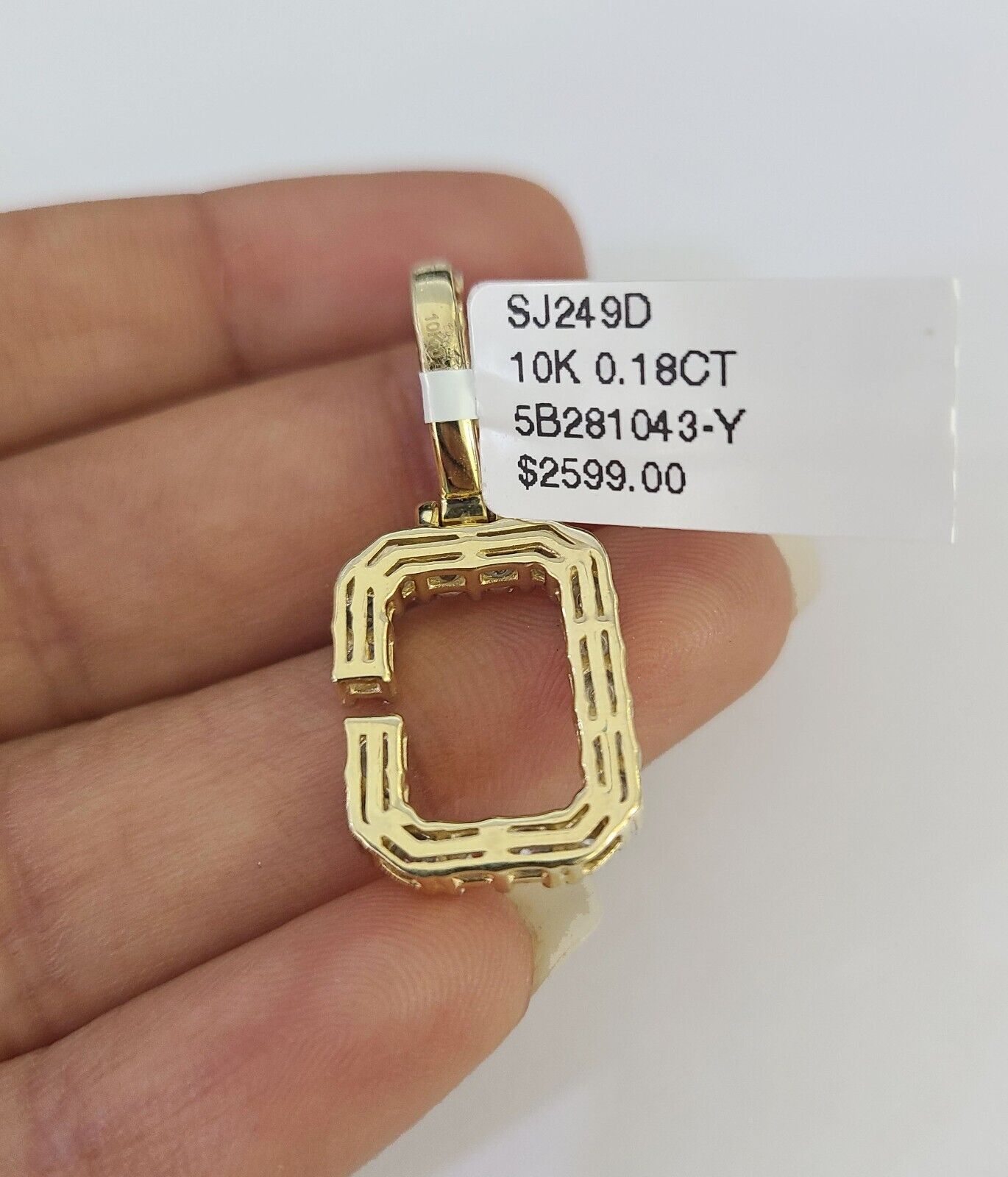 10k 3mm Rope Solid Chain C Diamond Pendant Alphabet 18" - 28" Gold Charm Necklace - GoldenlinQ