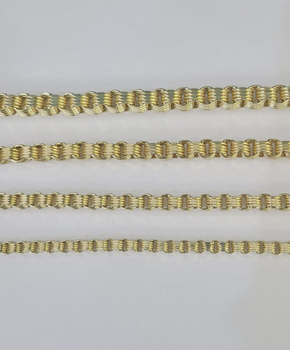 10k Byzantine Chain Yellow Gold Necklace 4mm - 7mm 20 - 30 Inches Real Men Women - GoldenlinQ