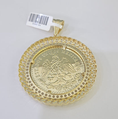 10k Centenario Coin Charm Yellow Gold 50 Pesos 1947 Mexico/Mexican Coin 2" - GoldenlinQ