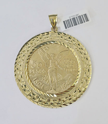 10k Centenario Coin Copy in Solid Yellow Gold 50 Pesos 1947 Mexico/Mexican Coin - Reva Jeweler