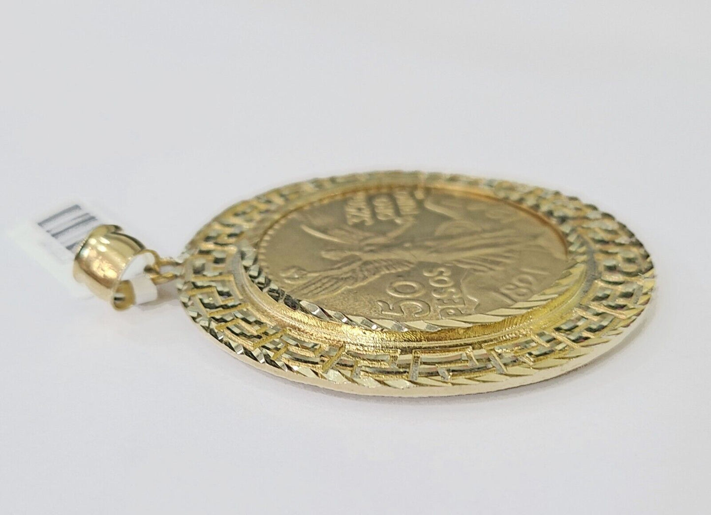 10k Centenario Coin Copy in Solid Yellow Gold 50 Pesos 1947 Mexico/Mexican Coin - Reva Jeweler