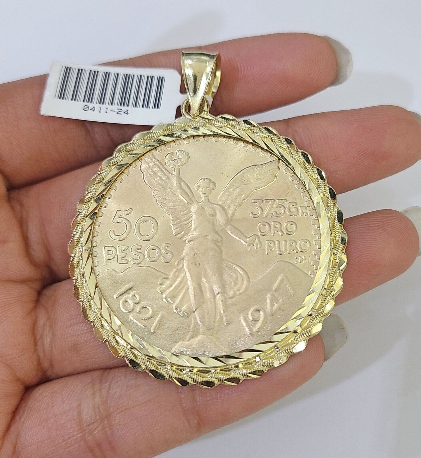 10k Centenario Coin Solid Yellow Gold 50 Pesos 1947 Mexico/Mexican Coin - GoldenlinQ