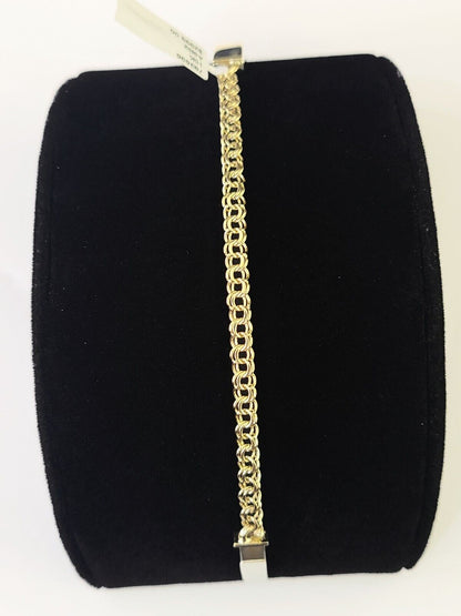 10k Chino ID Bracelet Yellow Gold 5 Inches Box Lock Real 10kt Small - GoldenlinQ