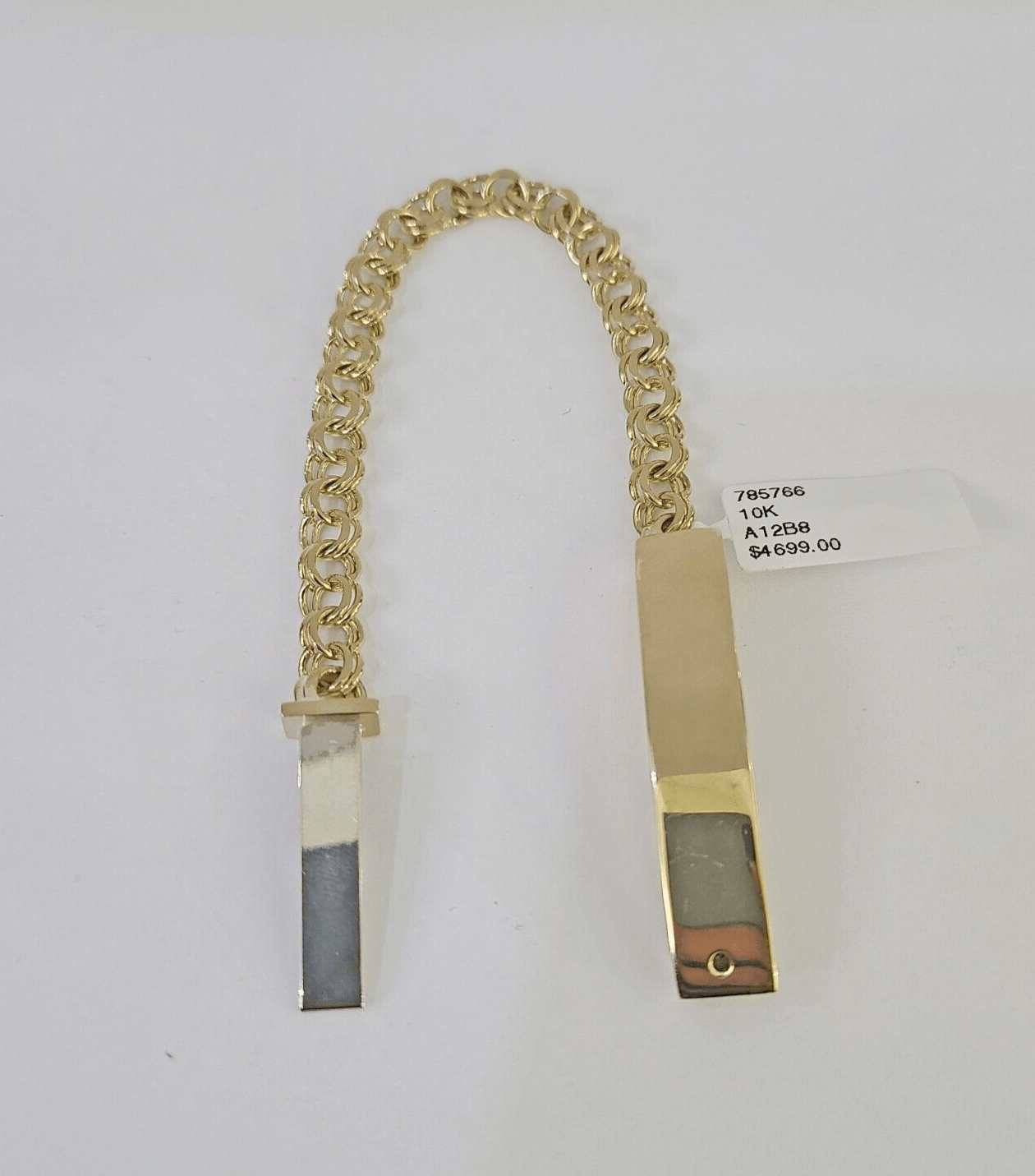 10k Chino ID Bracelet Yellow Gold Box Lock Real 10kt 5.5" - GoldenlinQ