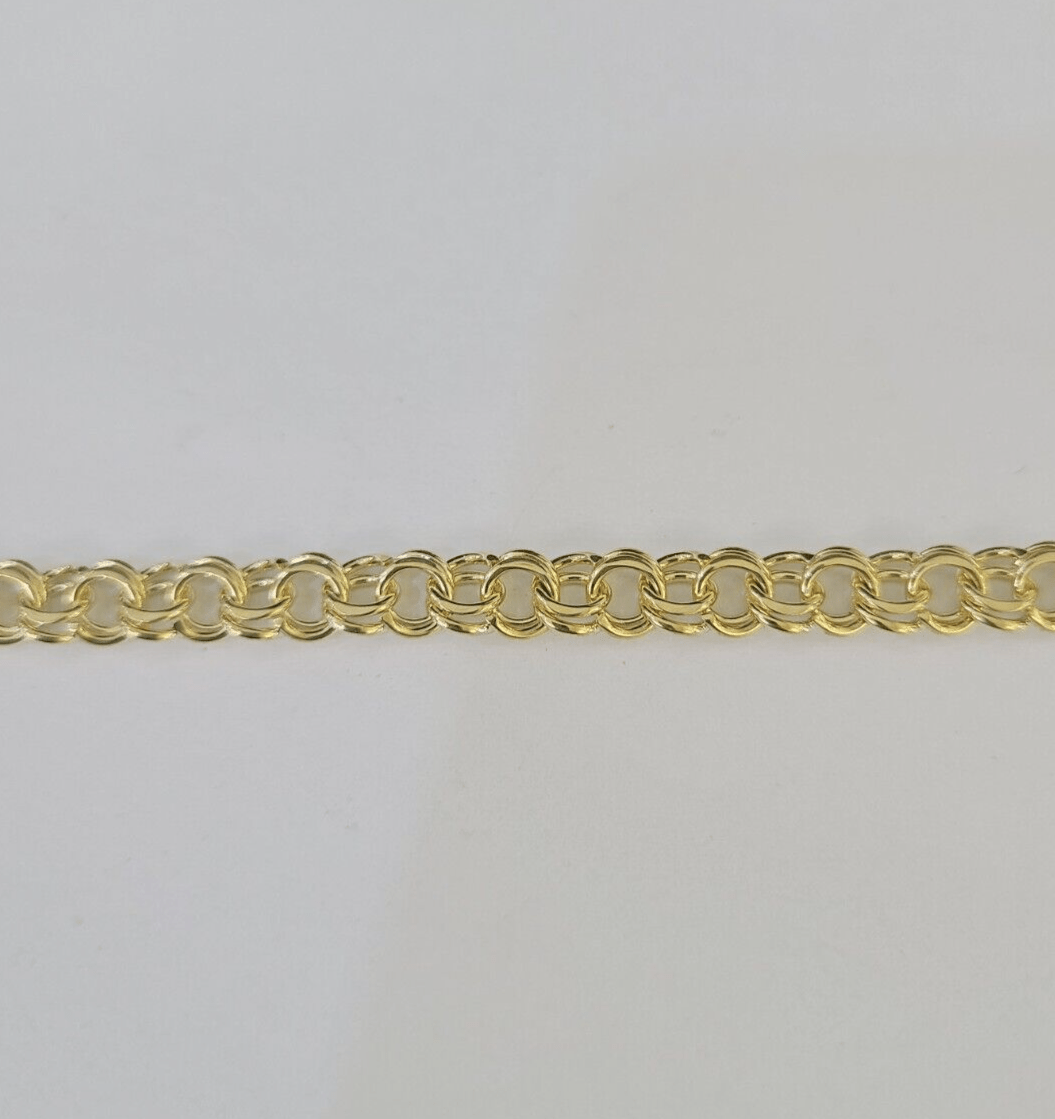 10k Chino ID Bracelet Yellow Gold Box Lock Real 10kt 5.5" - GoldenlinQ