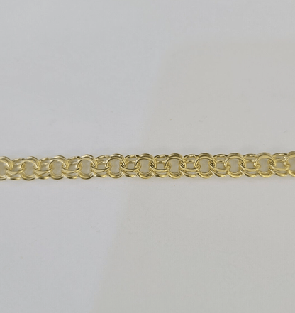 10k Chino ID Bracelet Yellow Gold Box Lock Real 10kt 6" - GoldenlinQ