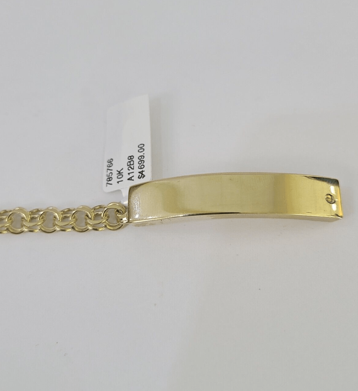 10k Chino ID Bracelet Yellow Gold Box Lock Real 10kt 6" - GoldenlinQ