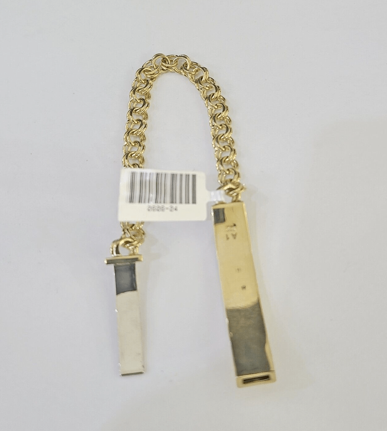 10k Chino ID Bracelet Yellow Gold Box Lock Real 10kt 6.25" - GoldenlinQ