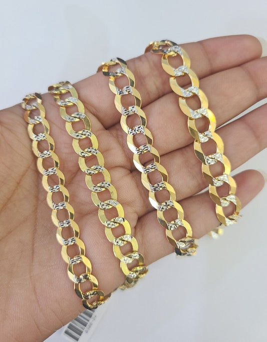 10k Cuban Curb Bracelet Gold 6mm 7mm 8mm 9mm Diamond Cuts 7" 7.5" 8" 8.5" 9" - GoldenlinQ