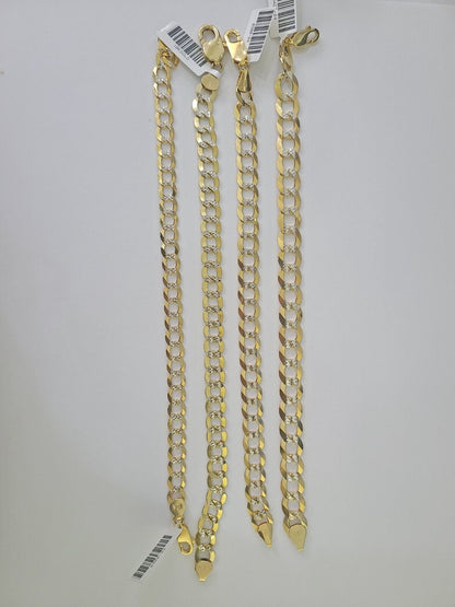 10k Cuban Curb Bracelet Gold 6mm 7mm 8mm 9mm Diamond Cuts 7" 7.5" 8" 8.5" 9" - GoldenlinQ