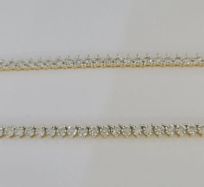 10k Diamond Chain Necklace Yellow Gold Men Women Diamond Cuts Real Genuine - GoldenlinQ