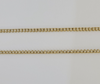 10k Diamond Chain Necklace Yellow Gold Men Women Real Genuine - GoldenlinQ