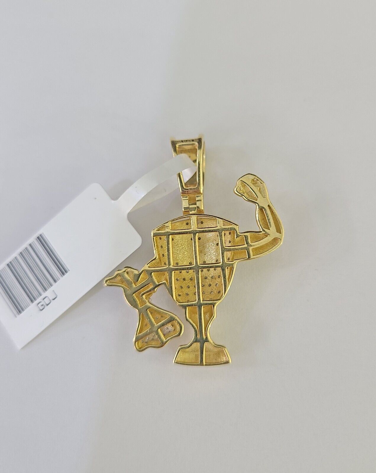 10k Diamond Dollar Trophy Charm Money Bag Real Pendant 10kt Yellow Gold - GoldenlinQ