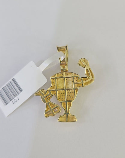 10k Diamond Dollar Trophy Charm Money Bag Real Pendant 10kt Yellow Gold - GoldenlinQ