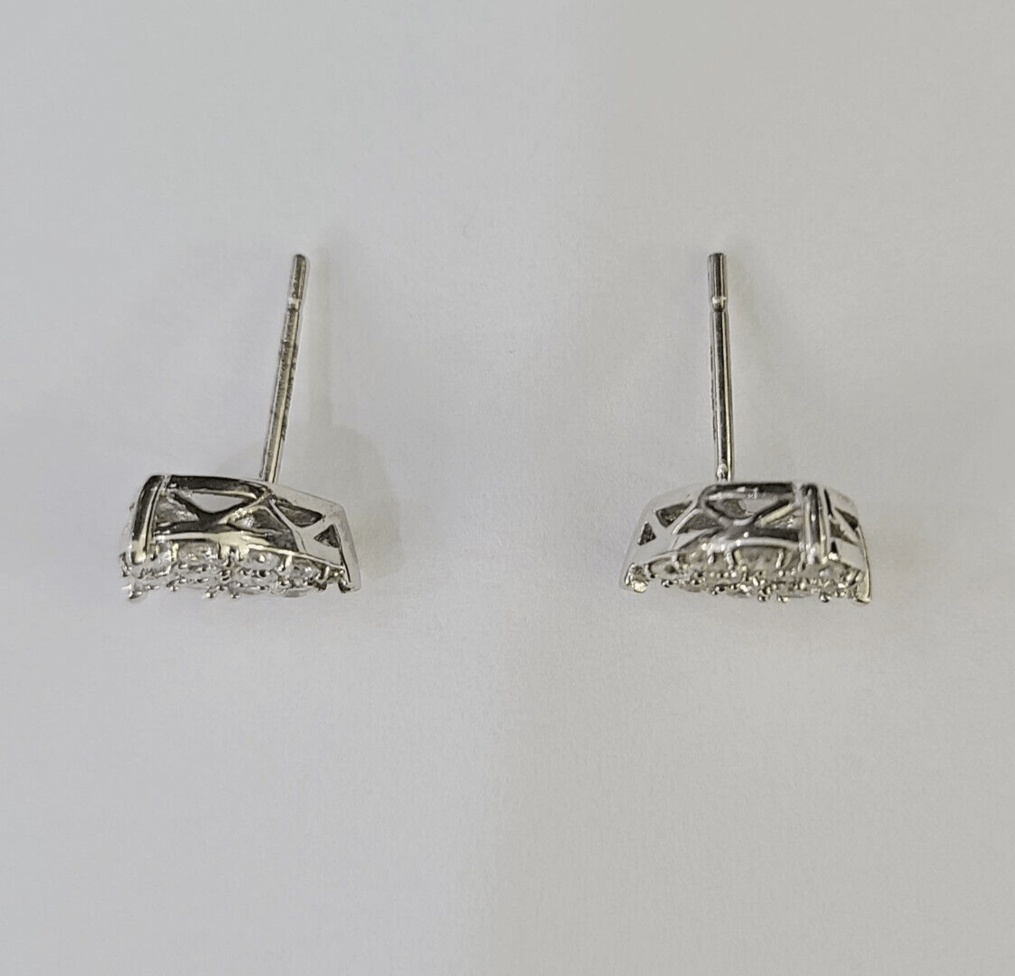 10k Diamond Earrings Yellow Gold Real Screw - Back Women Men Studs Pear Shaped - GoldenlinQ