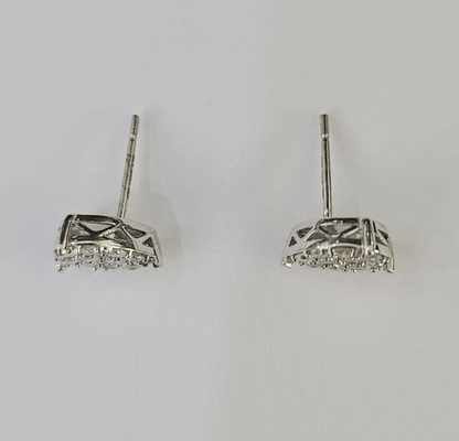 10k Diamond Earrings Yellow Gold Real Screw - Back Women Men Studs Pear Shaped - GoldenlinQ