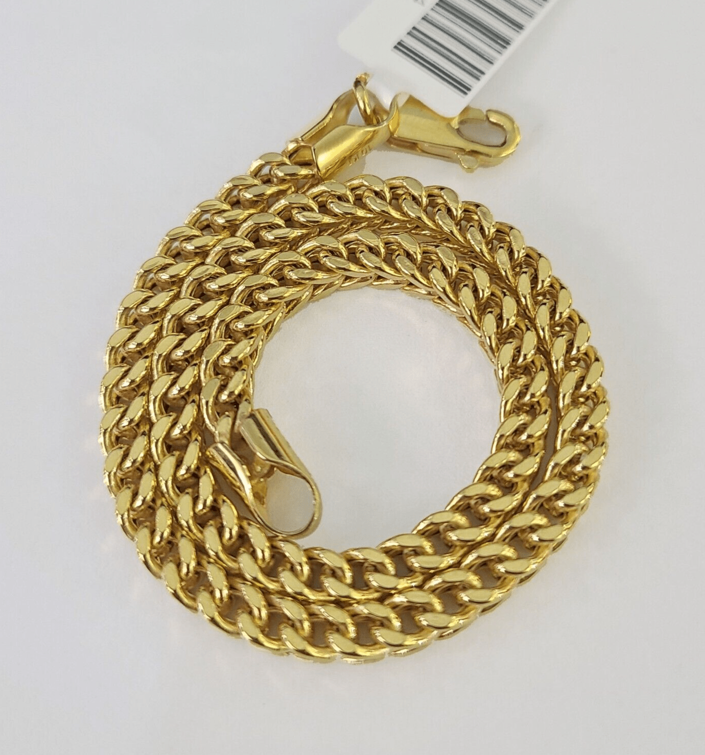 10k Franco Bracelet 4mm 9" Inch Yellow Gold Men Women Link Real 10kt - Reva Jeweler