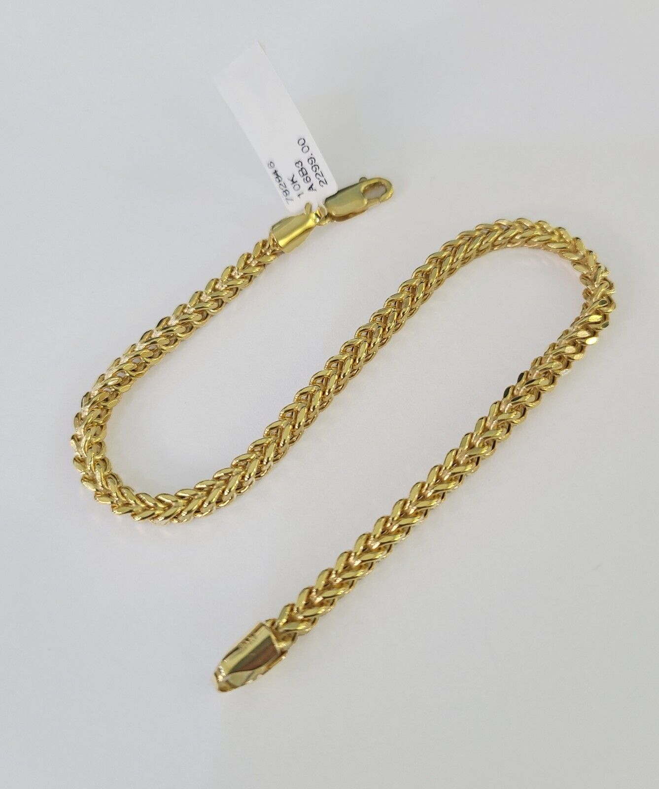 10k Franco Bracelet 4mm 9" Inch Yellow Gold Men Women Link Real 10kt - Reva Jeweler